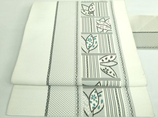 平和屋着物●極上 本場筑前博多織 八寸名古屋帯 舞桜間道 証紙付き 逸品 DZAB0486kh5