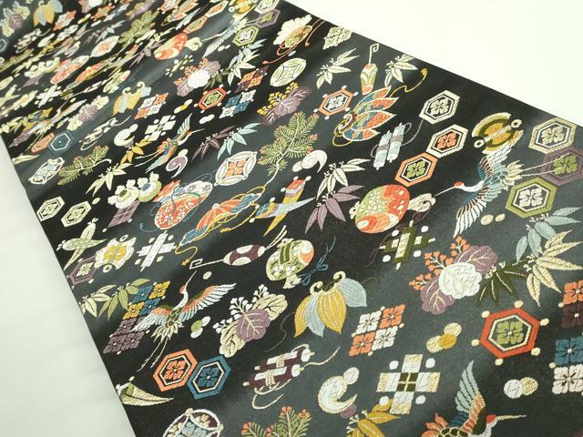 平和屋本店●極上 西陣の老舗 1782年創業 山下織物 内山晴祥 手描き 全通柄袋帯 唐織 福寿宝尽くし 証紙・共箱付き 逸品 DZAB0531kh5