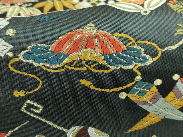 平和屋本店●極上 西陣の老舗 1782年創業 山下織物 内山晴祥 手描き 全通柄袋帯 唐織 福寿宝尽くし 証紙・共箱付き 逸品 DZAB0531kh5
