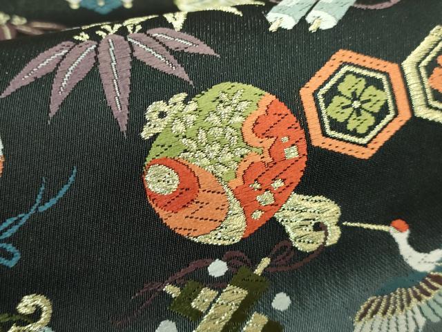 平和屋本店●極上 西陣の老舗 1782年創業 山下織物 内山晴祥 手描き 全通柄袋帯 唐織 福寿宝尽くし 証紙・共箱付き 逸品 DZAB0531kh5