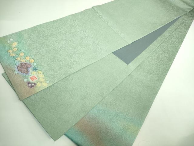 平和屋本店■極上 久保田一竹 幻の辻が花 太鼓柄袋帯 草花地紋 金通し地 共箱付き 逸品 DZAB0537kh5