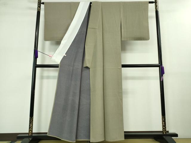 平和屋着物▽極上 江戸小紋 単衣 両面染 樺色×空五倍子色 ほていや扱い 逸品 未使用 DZAB0574kh5