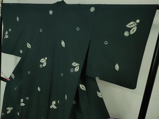平和屋着物■極上 越後片貝木綿 紺仁工房 片貝木綿 単衣 染め絞り 百入茶色地 小千谷織物謹製 やまと誂製 証紙付き 逸品 DZAB0579kh5