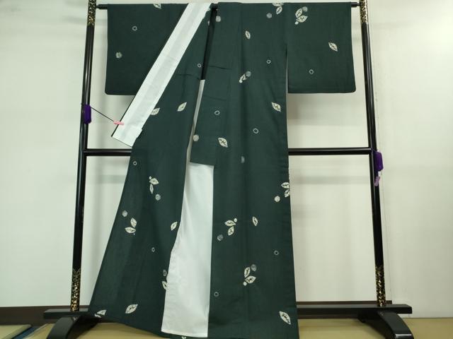 平和屋着物■極上 越後片貝木綿 紺仁工房 片貝木綿 単衣 染め絞り 百入茶色地 小千谷織物謹製 やまと誂製 証紙付き 逸品 DZAB0579kh5