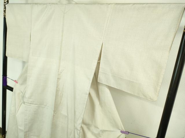 平和屋本店▽極上 本場大島紬 白大島 単衣 一元絣 逸品 DZAB0582kh5