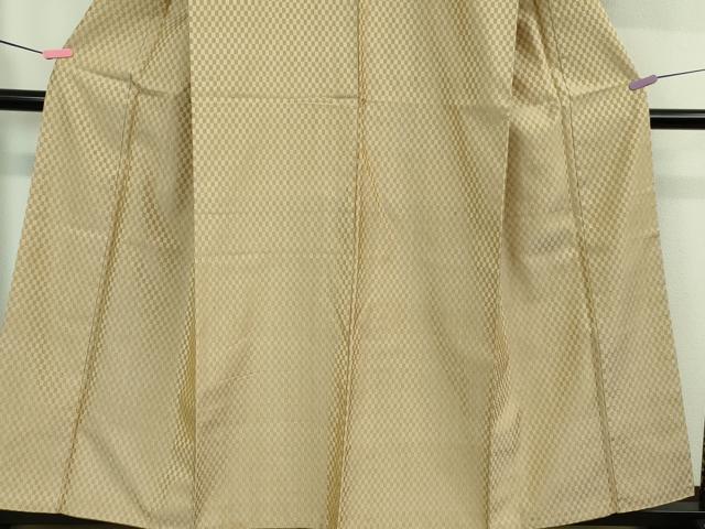 平和屋本店■極上 山下八百子 本場黄八丈 紬 市松綾織 逸品 DZAB0589kh5