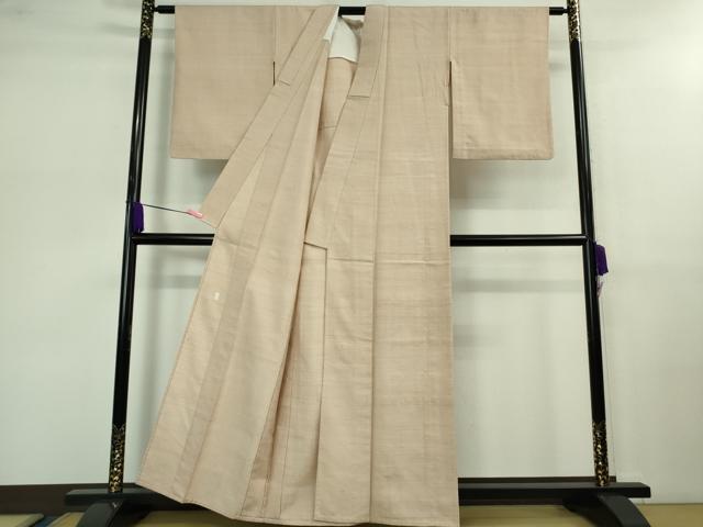平和屋着物▽極上 染司よしおか 五代目 吉岡幸雄 紬 単衣 色無地 洗柿色 逸品 DZAB0597kh5