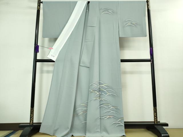 平和屋着物▽極上 洗える最高級着物 <英>はなぶさ謹製 訪問着 単衣 露芝 逸品 DZAB0606kh5