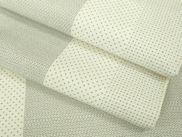平和屋本店▽極上 本塩沢 単衣 110亀甲 間道 逸品 未使用 DZAB0621kh5