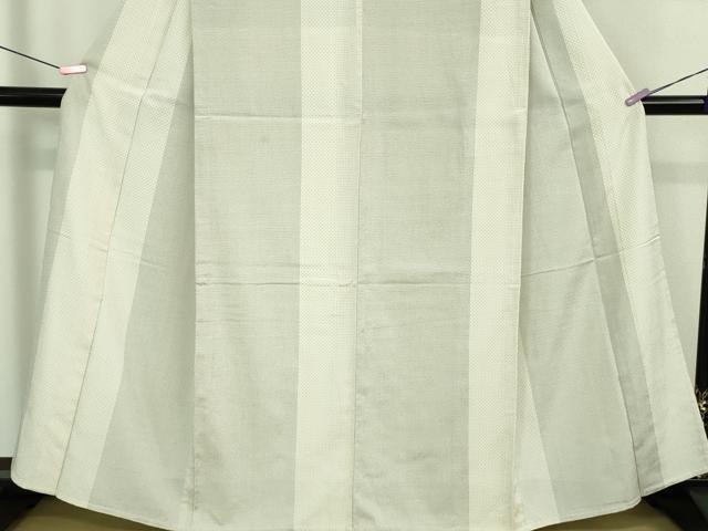 平和屋着物▽極上 本塩沢 単衣 110亀甲 間道 逸品 DZAB0622kh5