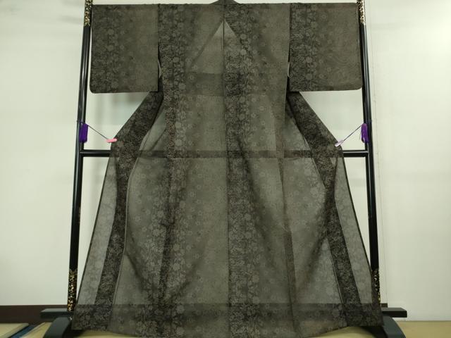 平和屋着物■極上 夏物 本場大島紬 夏大島 草花文 逸品 DZAB0623kh5