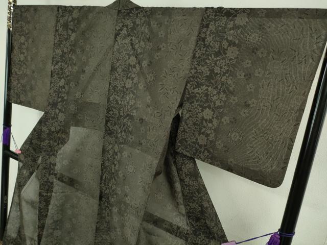 平和屋着物■極上 夏物 本場大島紬 夏大島 草花文 逸品 DZAB0623kh5