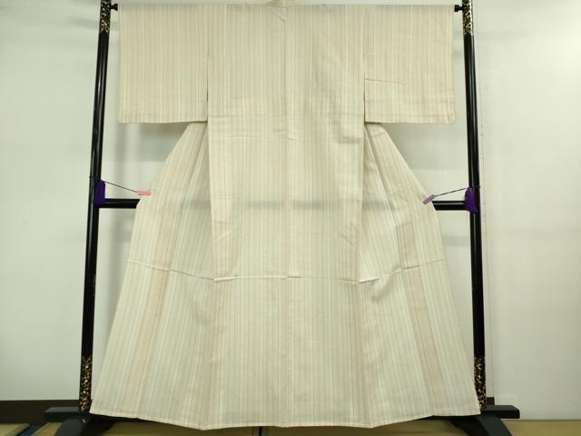 平和屋着物∴極上 夏物 阿波しじら織 浴衣 間道 綿麻 逸品 DZAB0630kh5