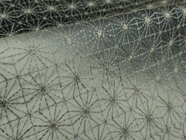 平和屋本店■極上 訪問着 紬地 刺し子 総刺繍 名物裂 逸品 未使用 DZAB0647kh5