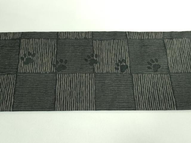 平和屋着物●極上 九寸名古屋帯 ビーグル 黒地 逸品 新品 DZAB0724kh5