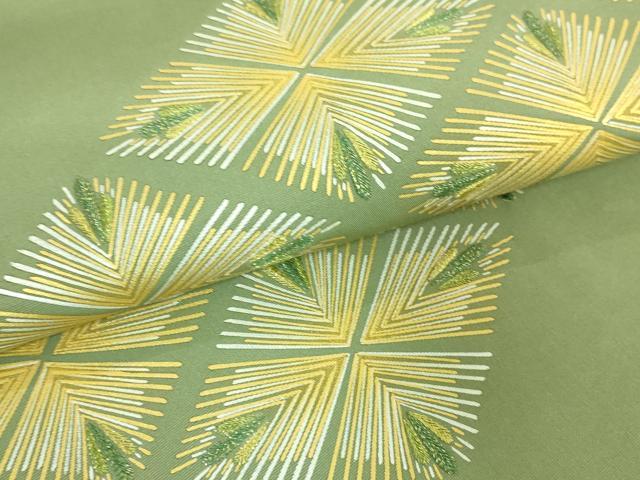 平和屋本店●希少 人間国宝 福田喜重 刺繍 塩瀬 九寸名古屋帯 菱松文 金糸 逸品 DZAB0726kh5