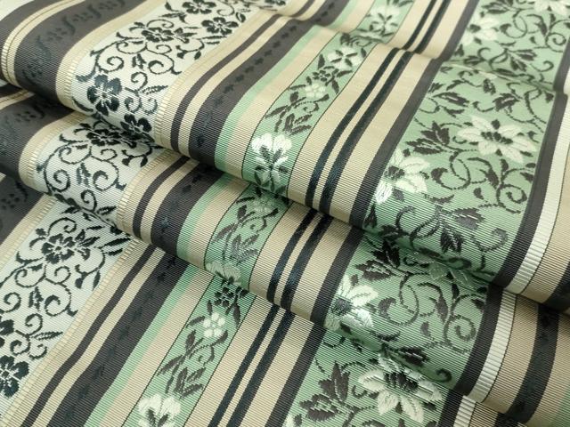 平和屋着物●極上 本場筑前博多織 八寸名古屋帯 花唐草間道 逸品 DZAB0733kh5