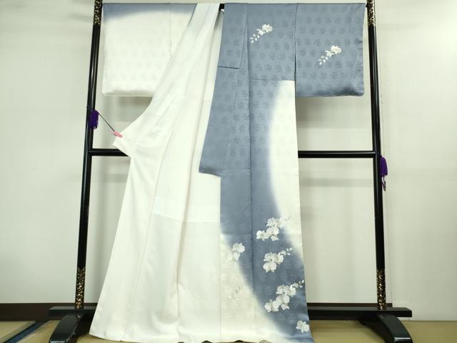 平和屋本店■極上 訪問着 総刺繍 胡蝶蘭 暈し染め 金糸 逸品 未使用 DZAB0753kh5