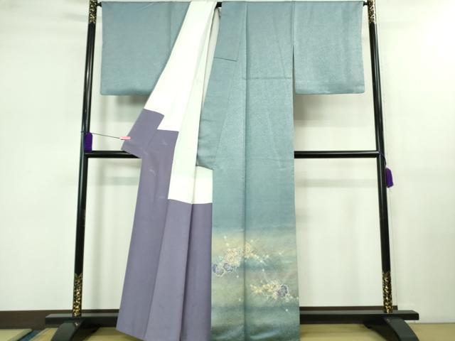 平和屋本店■極上 久保田一竹 幻の辻が花 訪問着 暈し染め 金通し地 逸品 DZAB0760kh5