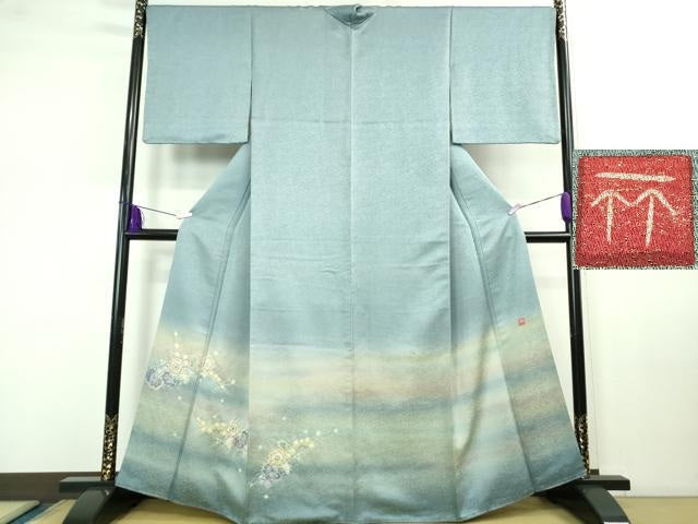 平和屋本店■極上 久保田一竹 幻の辻が花 訪問着 暈し染め 金通し地 逸品 DZAB0760kh5