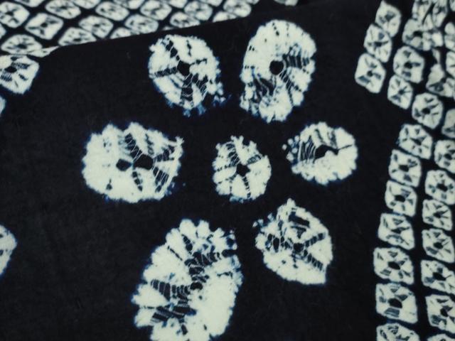 平和屋着物∴極上 夏物 浴衣 有松鳴海絞り 花斜線文 綿 逸品 DZAB0771kh5