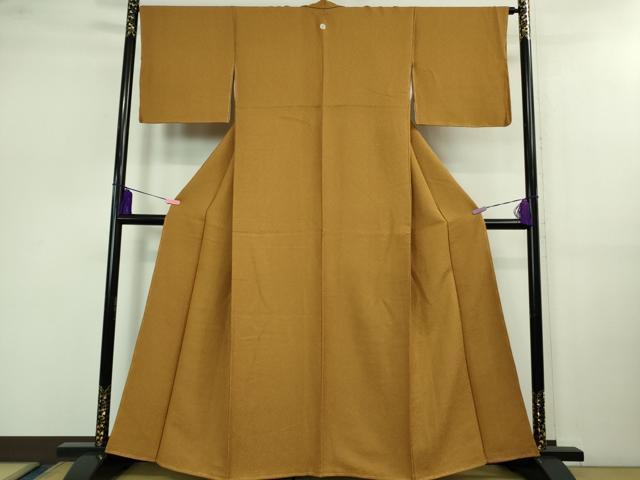 平和屋着物●極上 色無地 土色 逸品 未使用 DZAB0778kh5
