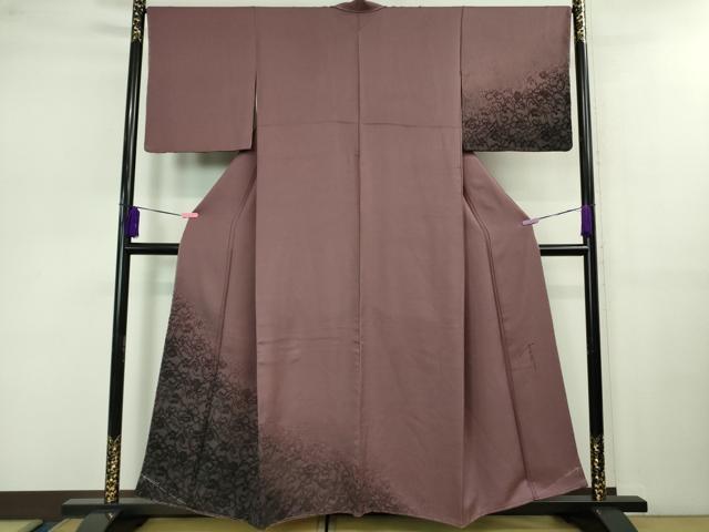 平和屋本店■極上 キモノデザイナー 斉藤上太郎 訪問着 天鵞絨 ビロード 花唐草文 暈し染め 京紫色地 逸品 未使用 DZAB0795kh5