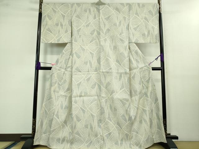 平和屋本店■極上 本場結城紬 重要無形文化財 100亀甲 抽象文様 逸品 未使用 DZAB0801kh5
