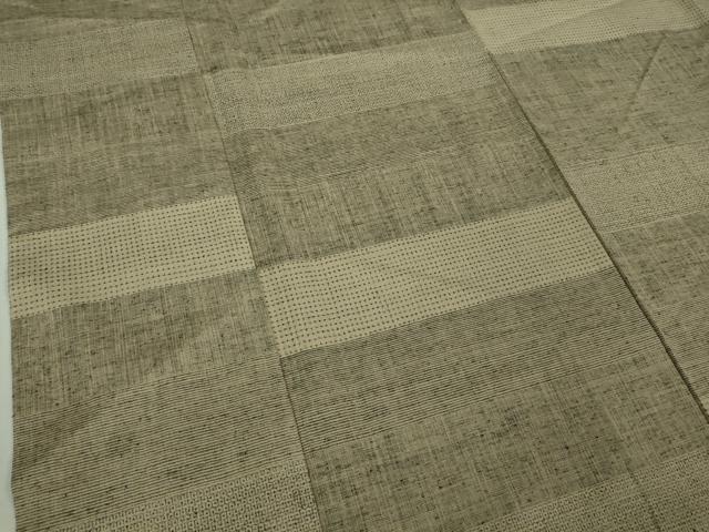 平和屋本店■極上 本場結城紬 重要無形文化財 120亀甲 横段文 逸品 DZAB0805kh5