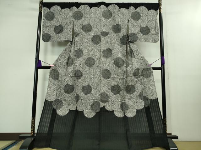 平和屋着物∴極上 夏物 こむさでもーど・COMME CA DU MODE 浴衣 貉菊 黒地 綿 逸品 DZAB0828kh5