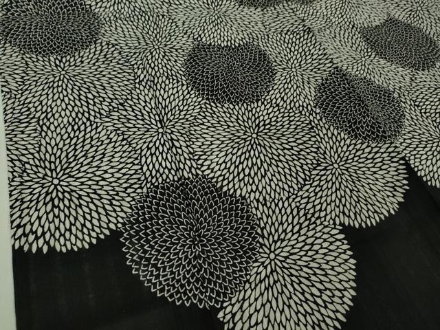 平和屋着物∴極上 夏物 こむさでもーど・COMME CA DU MODE 浴衣 貉菊 黒地 綿 逸品 DZAB0828kh5