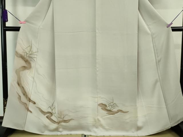 平和屋本店■極上 創業460年・千總 訪問着 刺繍 草葉 桜鼠色地 暈し染め 高島屋扱い 逸品 DZAB0830kh5
