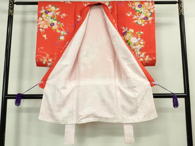 平和屋本店■極上 創業460年・千總 七五三 女の子 3歳 祝着 花車文 金彩 逸品 DZAB0851kh5