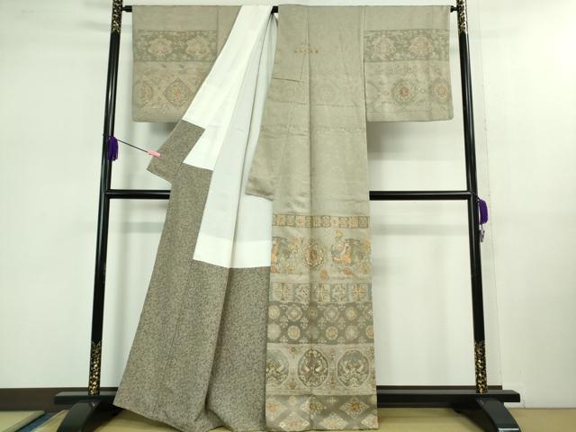 平和屋本店■極上 訪問着 総刺繍 鳳凰双鳥花文 金銀糸 逸品 DZAB0867kh5
