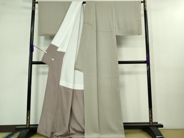 平和屋本店■極上 キモノデザイナー 斉藤上太郎 色無地 お召地 枯色 逸品 未使用 DZAB0869kh5