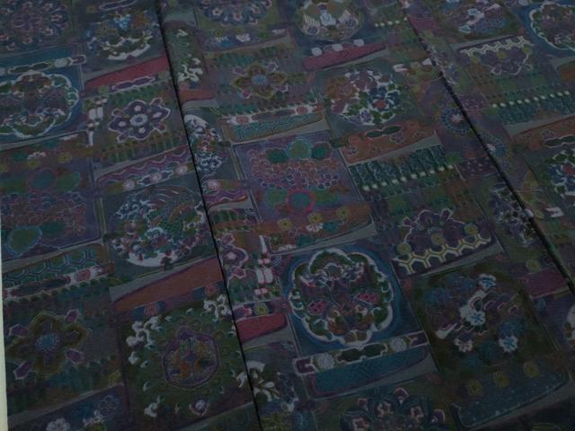 平和屋本店■極上 前田仁仙 仁仙更紗 小紋 仁仙花布 反端付き 逸品 DZAB0885kh5