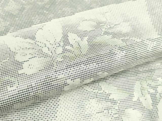 平和屋着物▽極上 本場大島紬 白大島 単衣 7マルキ 鬘帯舞蝶文 逸品 DZAB0900kh5