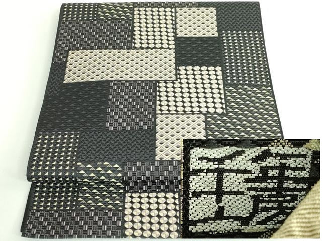 平和屋本店■極上 1897年創業 名門岡野 本場筑前博多織 千年工房 伝統工芸士 山縣浩司 八寸名古屋帯 切子柄 逸品 DZAB0938kh5