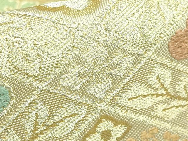 平和屋着物●極上 西陣 川島織物 六通柄 本袋帯 唐織 花菱文 金糸 逸品 DZAB0970kh5