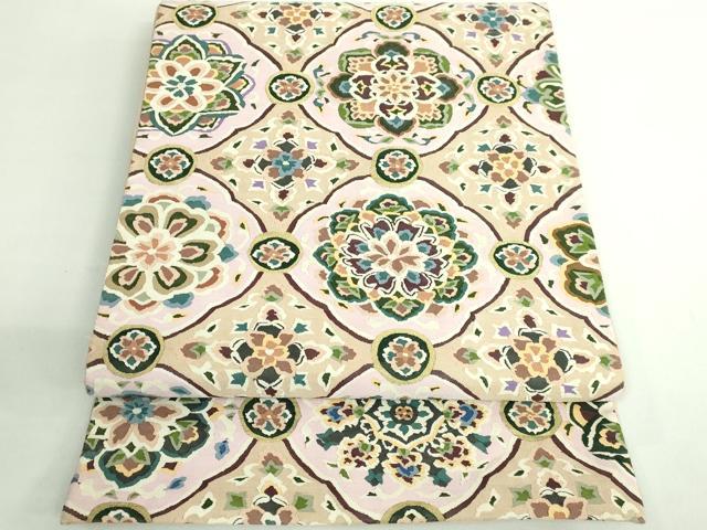 平和屋本店●極上 明綴れ 袋帯 花菱文 金糸 逸品 DZAB0976kh5
