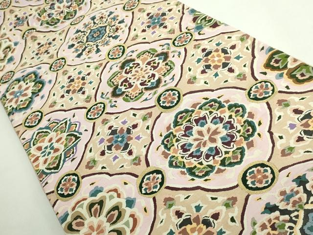 平和屋本店●極上 明綴れ 袋帯 花菱文 金糸 逸品 DZAB0976kh5