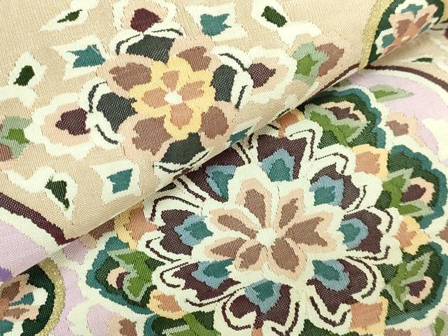 平和屋本店●極上 明綴れ 袋帯 花菱文 金糸 逸品 DZAB0976kh5