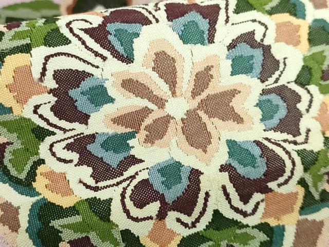 平和屋本店●極上 明綴れ 袋帯 花菱文 金糸 逸品 DZAB0976kh5