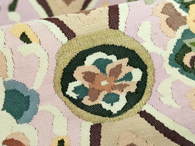 平和屋本店●極上 明綴れ 袋帯 花菱文 金糸 逸品 DZAB0976kh5