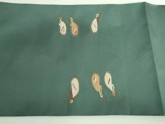 平和屋着物●極上 爪掻き本綴れ 八寸名古屋帯 瓢箪 馬 革色地 逸品 DZAB0990kh5