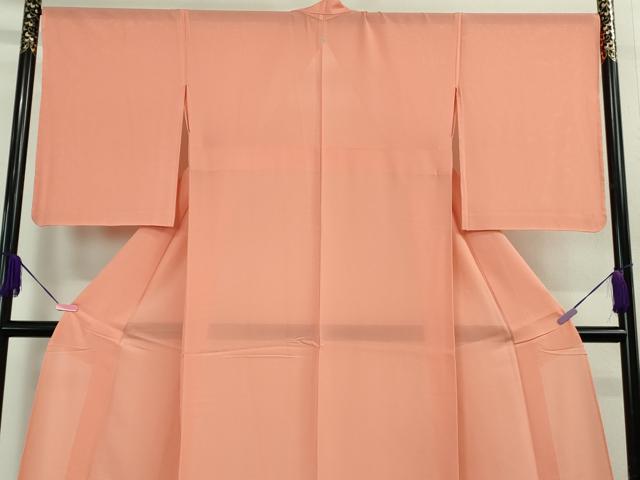 平和屋着物■極上 夏物 色無地 絽 珊瑚朱色 大丸扱い 逸品 DZAB1004kh5