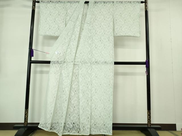 平和屋本店∴極上 夏物 浴衣・小紋兼用 レース 花唐草文 スカイグリーン色 逸品 新品 DZAB10134kh6