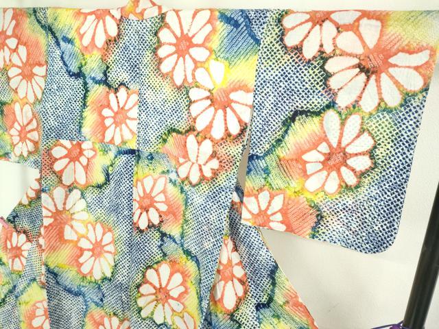 平和屋着物∴極上 夏物 浴衣 有松鳴海絞り 舞花文 綿 逸品 未使用 DZAB1054kh5