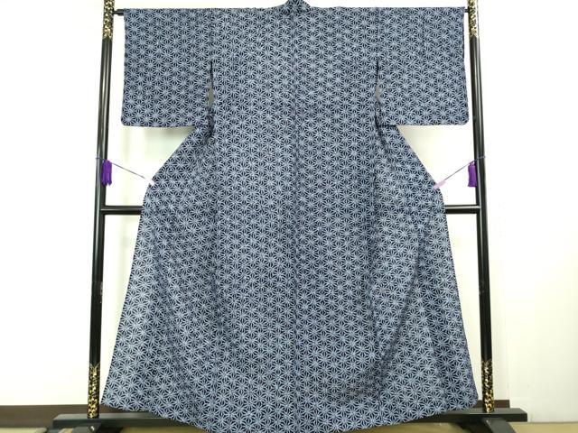 平和屋着物∴極上 夏物 浴衣 有松鳴海絞り 麻の葉文様 綿 逸品 DZAB1072kh5