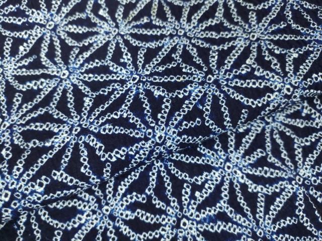 平和屋着物∴極上 夏物 浴衣 有松鳴海絞り 麻の葉文様 綿 逸品 DZAB1072kh5